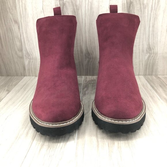 Lane Bryant Ankle Boots Womens 10.5W Burgundy Slip On Chelsea Booties - Picture 5 of 10